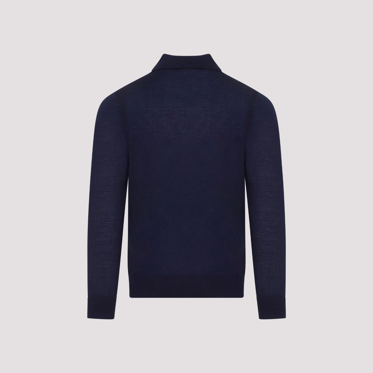 男士藍色美麗諾羊毛針織衣服-SS24系列