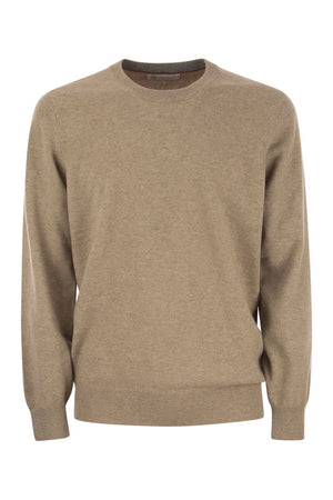 Men's Pure Cashmere Hazeltnut Crew-Neck Sweater - 2024 Collection