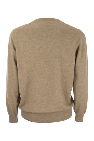 Men's Pure Cashmere Hazeltnut Crew-Neck Sweater - 2024 Collection