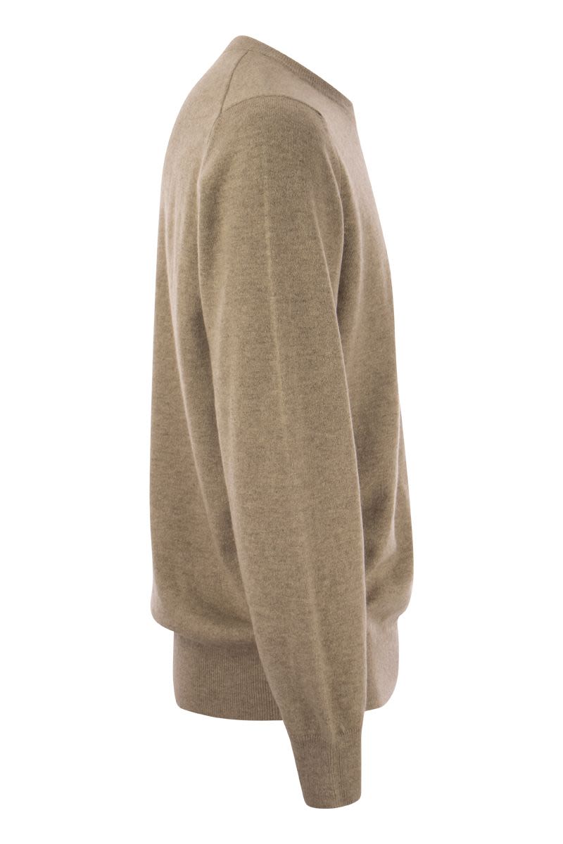 Men's Pure Cashmere Hazeltnut Crew-Neck Sweater - 2024 Collection