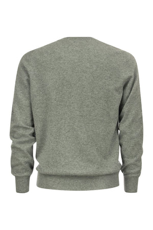 Men's Pure Cashmere Hazeltnut Crew-Neck Sweater - 2024 Collection