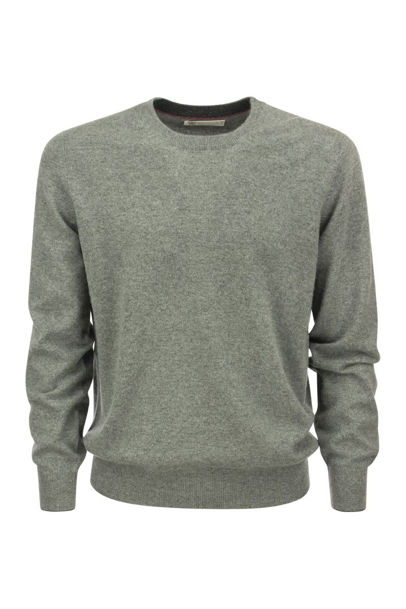 Men's Pure Cashmere Hazeltnut Crew-Neck Sweater - 2024 Collection