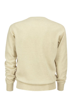 Men's Pure Cashmere Hazeltnut Crew-Neck Sweater - 2024 Collection