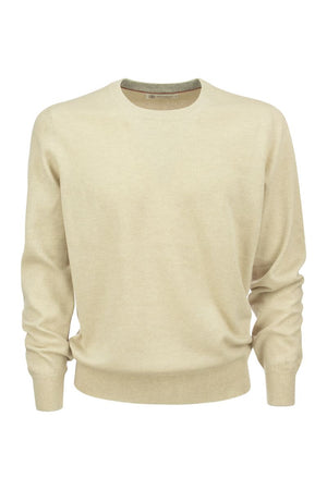 Men's Pure Cashmere Hazeltnut Crew-Neck Sweater - 2024 Collection