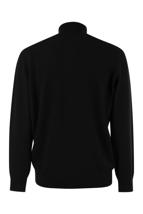 Áo len cao cổ bằng cashmere có khóa kéo