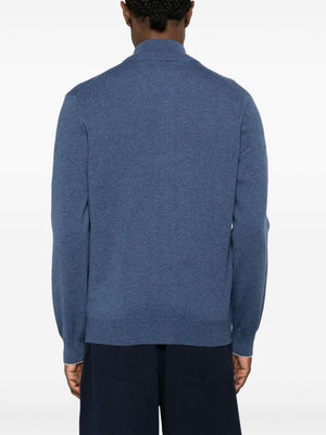 BRUNELLO CUCINELLI Indigo Cashmere Zip Cardigan