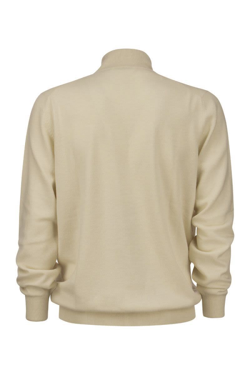 BRUNELLO CUCINELLI Luxurious Men's Cashmere Turtleneck Sweater with Zip - Fall Winter 2023