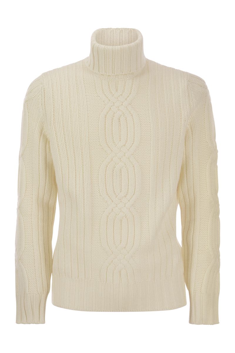 Cashmere Braided Turtleneck Sweater for Men - FW23 Collection