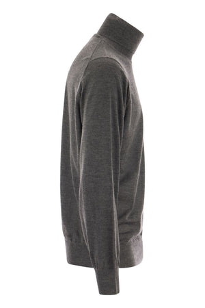 Men's Lightweight Cashmere and Silk Turtleneck Sweater for FW23 in Grey