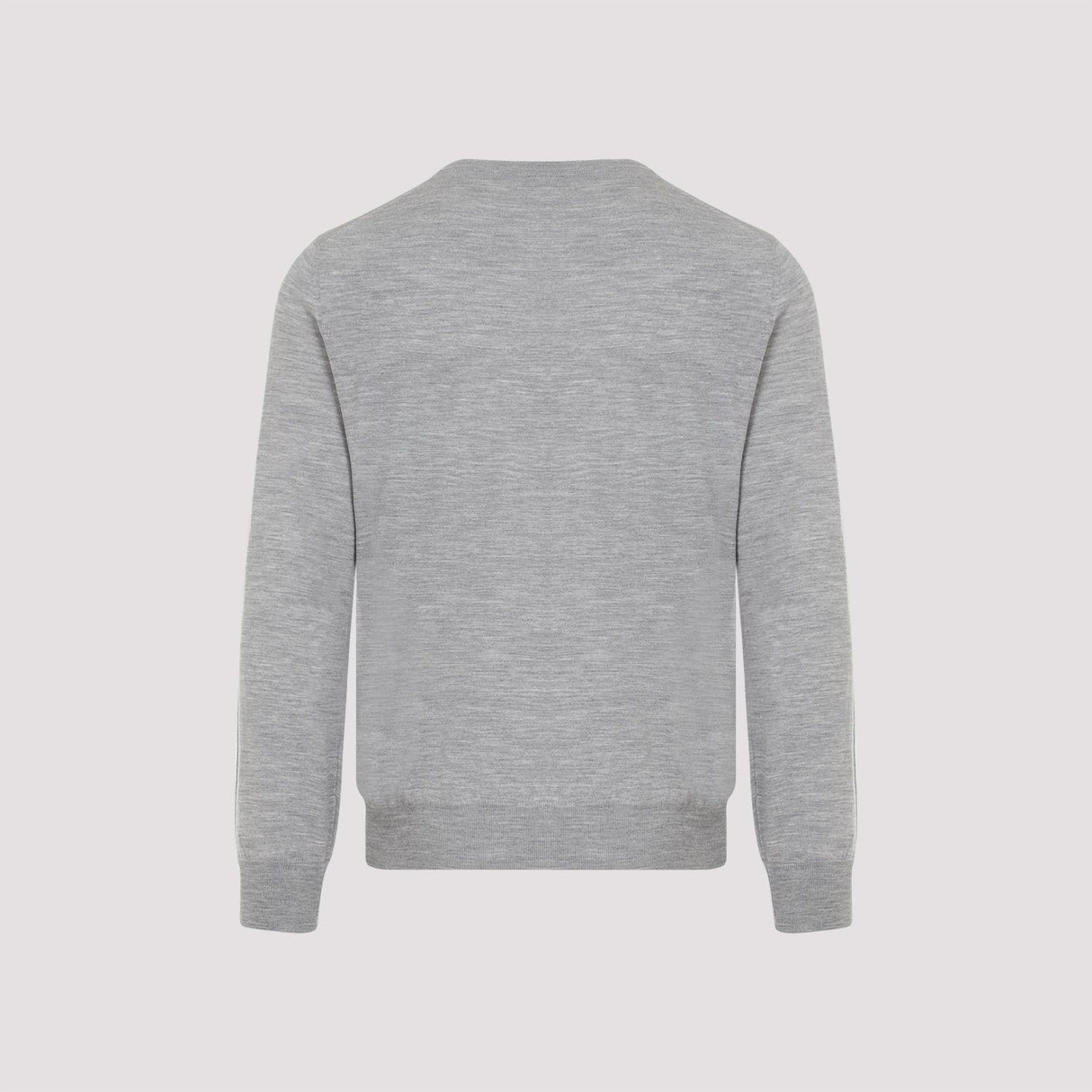 BRUNELLO CUCINELLI Luxury Wool-Cashmere Crewneck Sweater in Light Grey