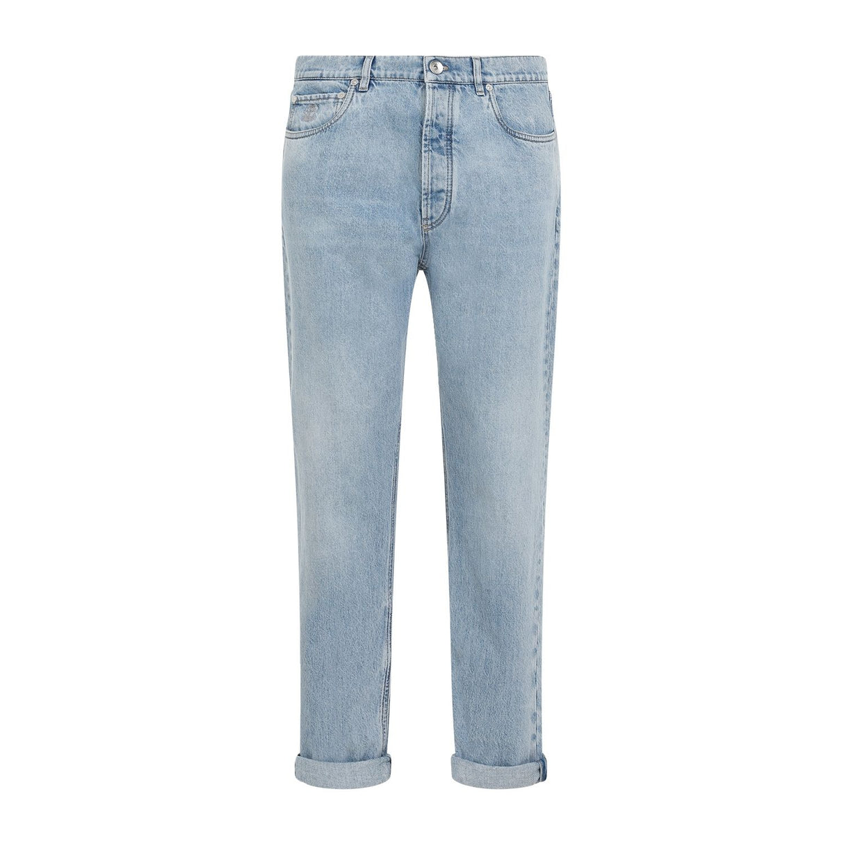 BRUNELLO CUCINELLI Refined Cotton Blue Jeans for Men