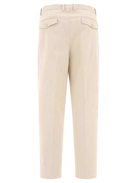 BRUNELLO CUCINELLI TROUSERS WITH REVERSED DOUBLE PLEATS