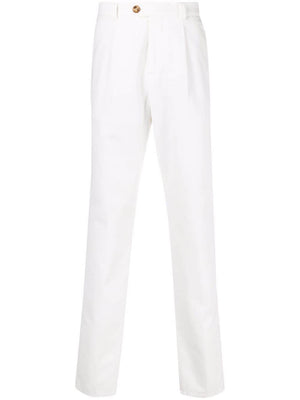 BRUNELLO CUCINELLI Men's White Cotton Straight-Leg Chino Trousers | Spring/Summer 2024 Collection