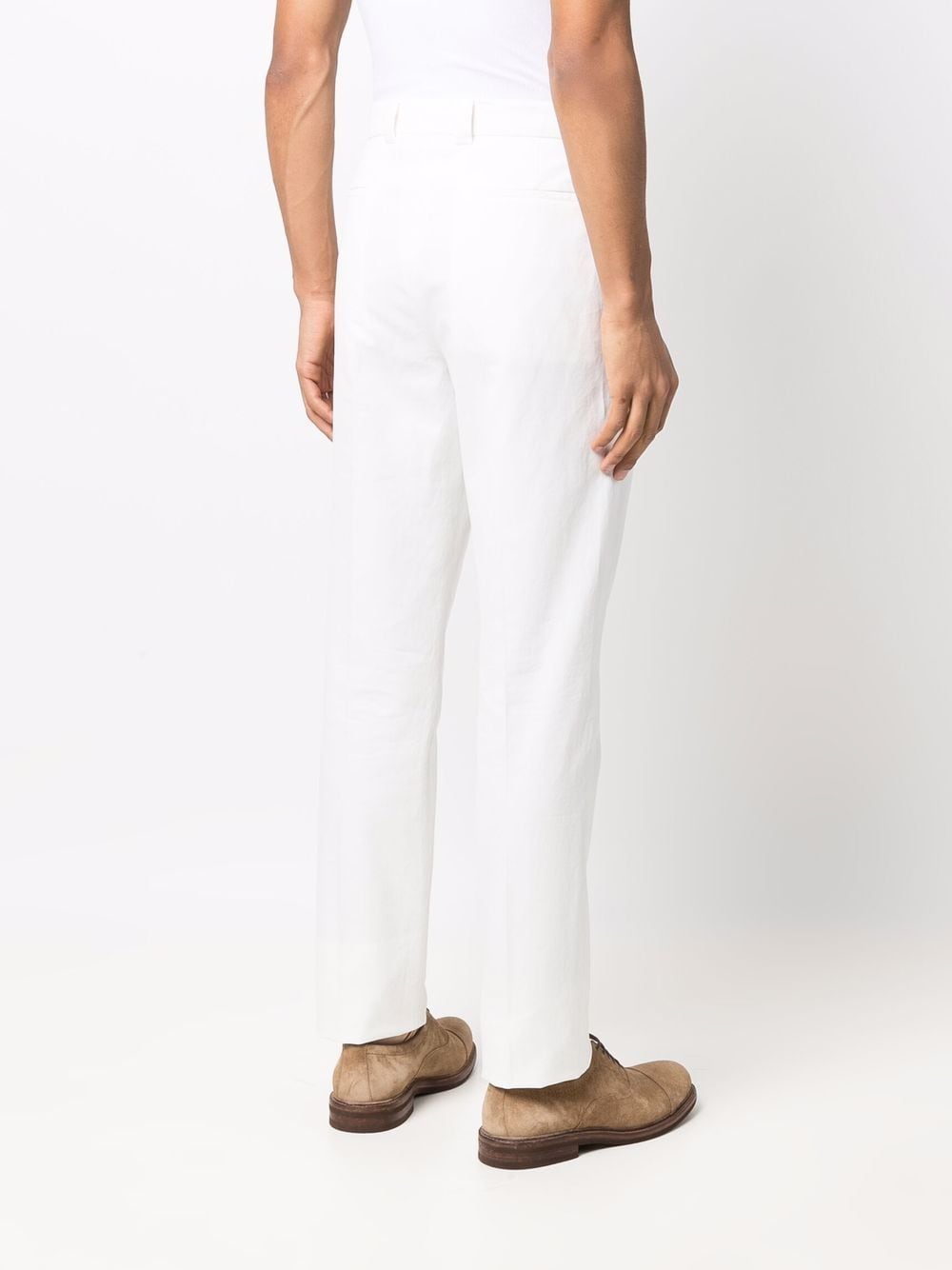 BRUNELLO CUCINELLI Men's White Cotton Straight-Leg Chino Trousers | Spring/Summer 2024 Collection