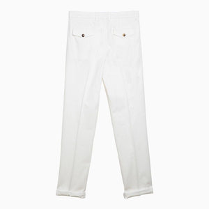 BRUNELLO CUCINELLI White Cotton Regular Fit Pants for Men