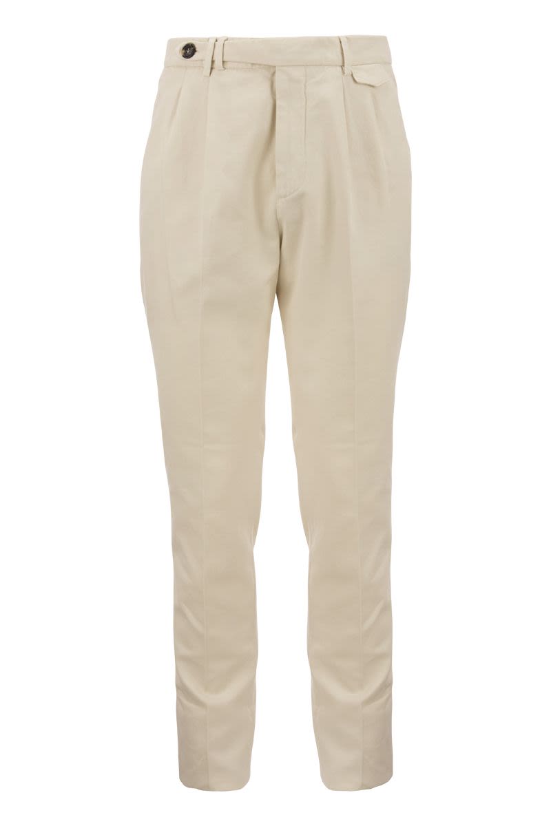 BRUNELLO CUCINELLI Elegant White Cotton Trousers