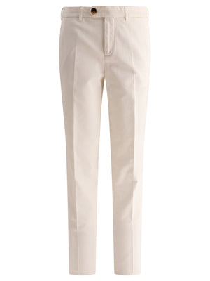 BRUNELLO CUCINELLI Twisted Cotton Gabardine Trousers - Regular Fit, Mid Rise