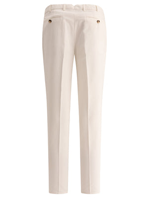 BRUNELLO CUCINELLI Twisted Cotton Gabardine Trousers - Regular Fit, Mid Rise