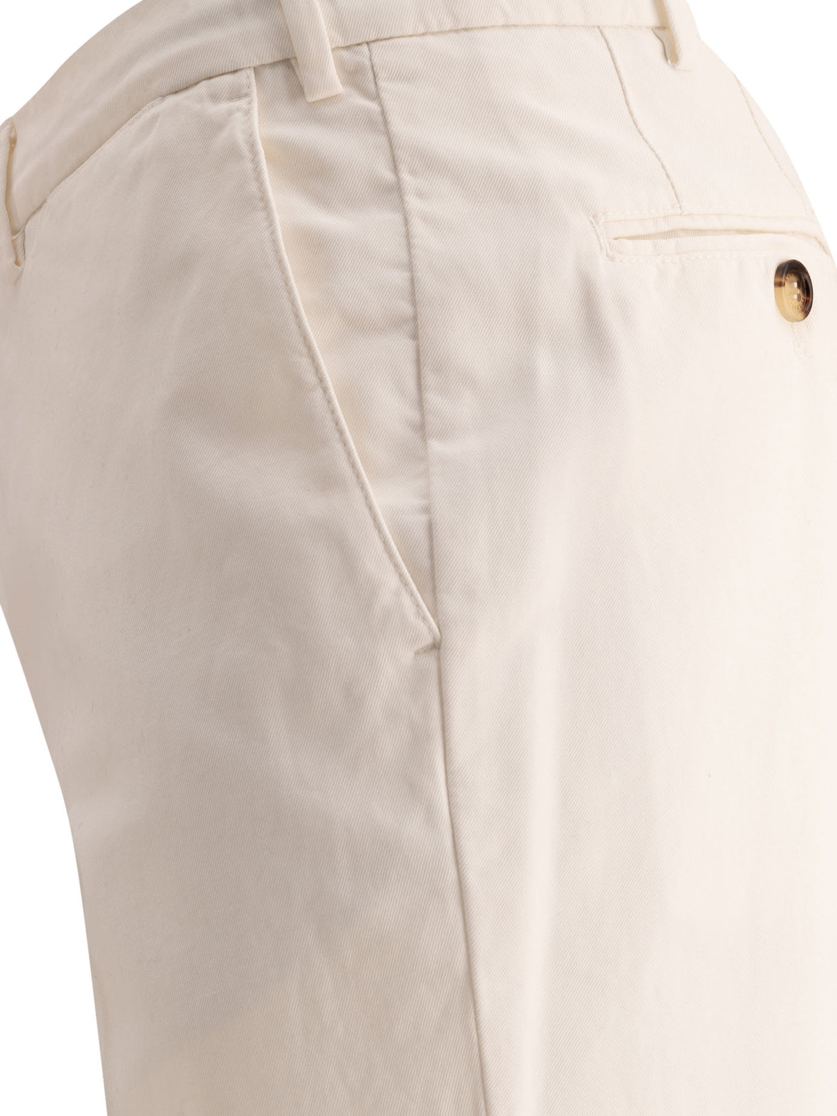 BRUNELLO CUCINELLI Twisted Cotton Gabardine Trousers - Regular Fit, Mid Rise