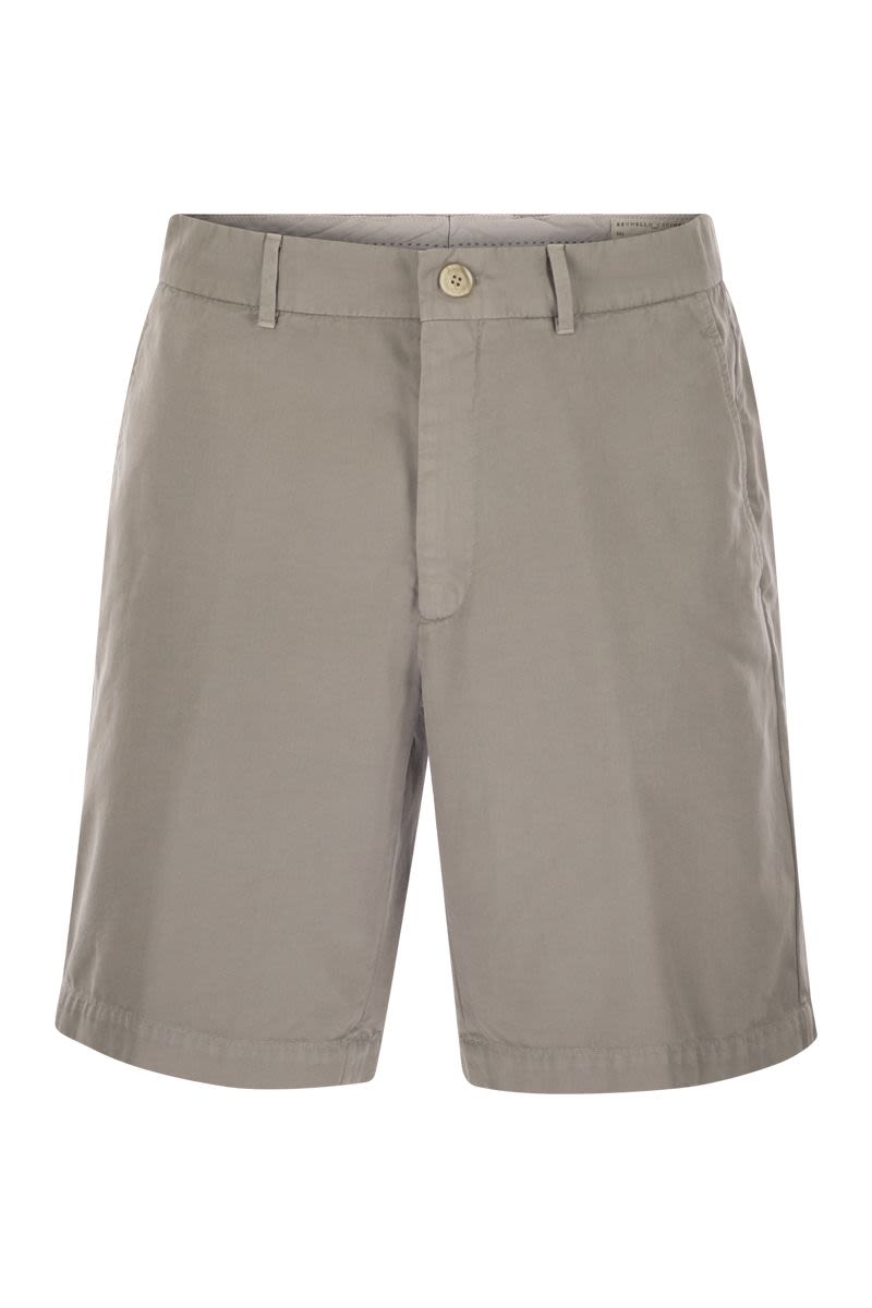 BRUNELLO CUCINELLI Cotton Gabardine Mini Bermuda Shorts