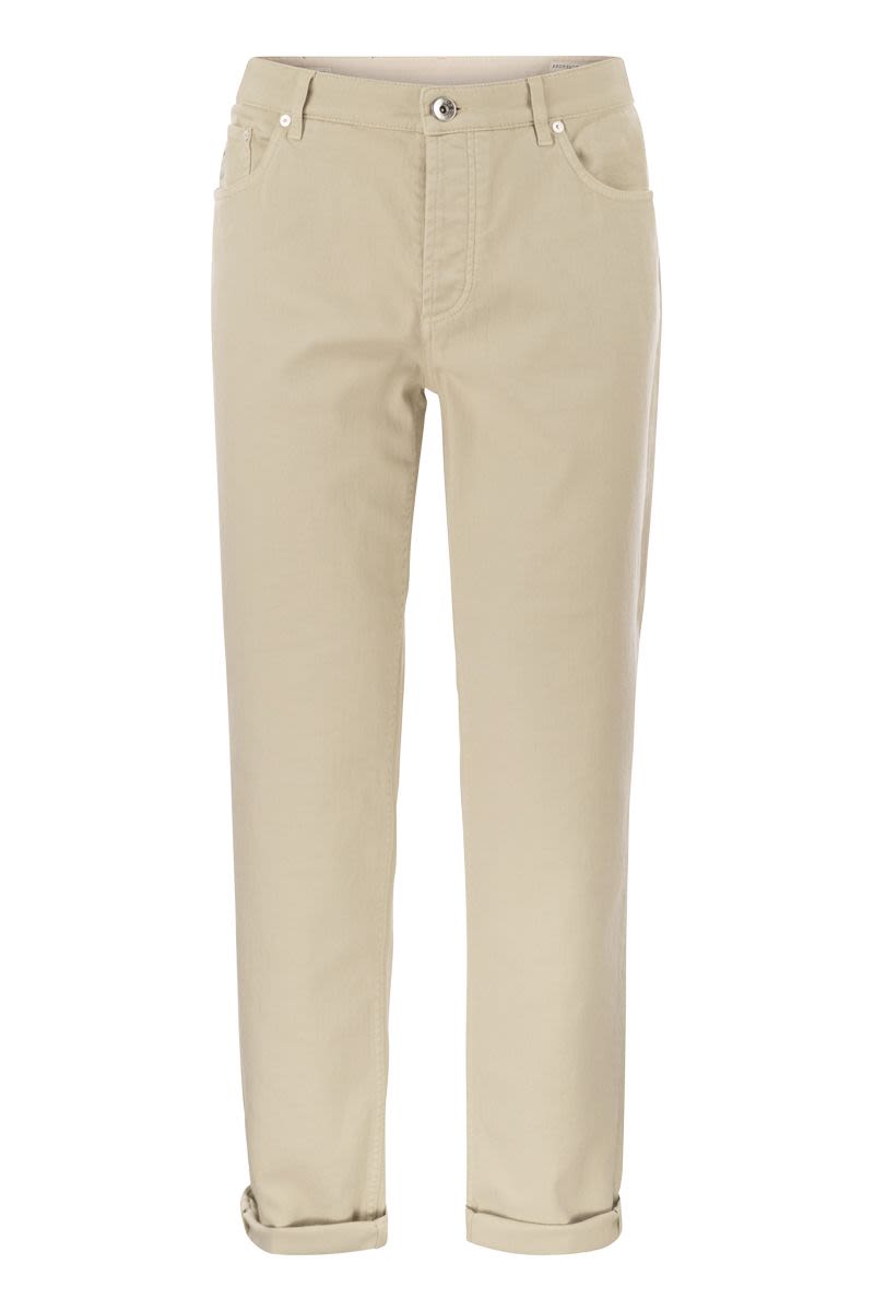 Men's Five-Pocket White Jeans