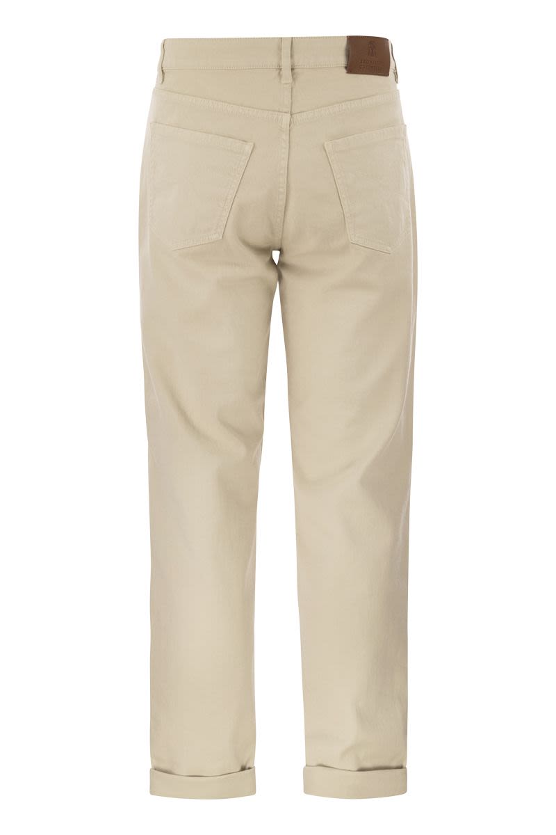 Men's Five-Pocket White Jeans