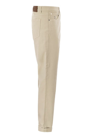 Men's Five-Pocket White Jeans