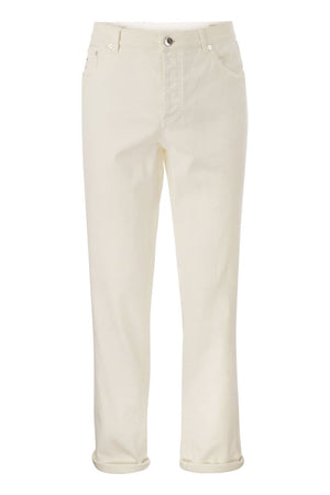 BRUNELLO CUCINELLI White Straight-Leg Denim Jeans for Men