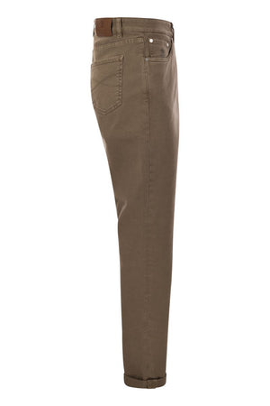 BRUNELLO CUCINELLI Men's Traditional Fit Light Comfort-Dyed Denim Trousers - SS24