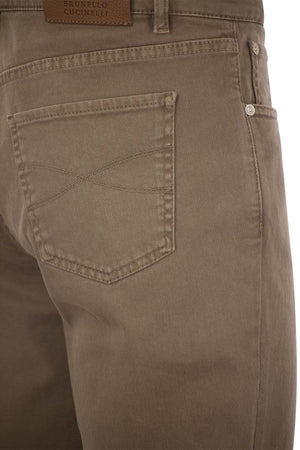 Men's Five-Pocket White Jeans