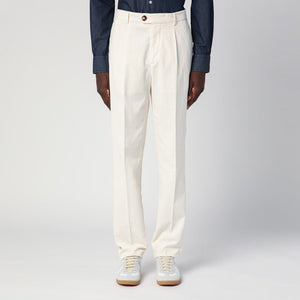 BRUNELLO CUCINELLI Elevated White Corduroy Trousers