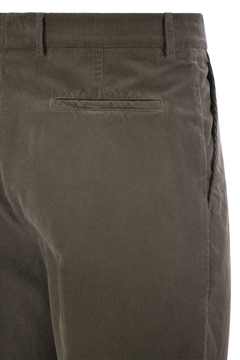 BRUNELLO CUCINELLI Leisure Fit Cotton Corduroy Trousers with Darts