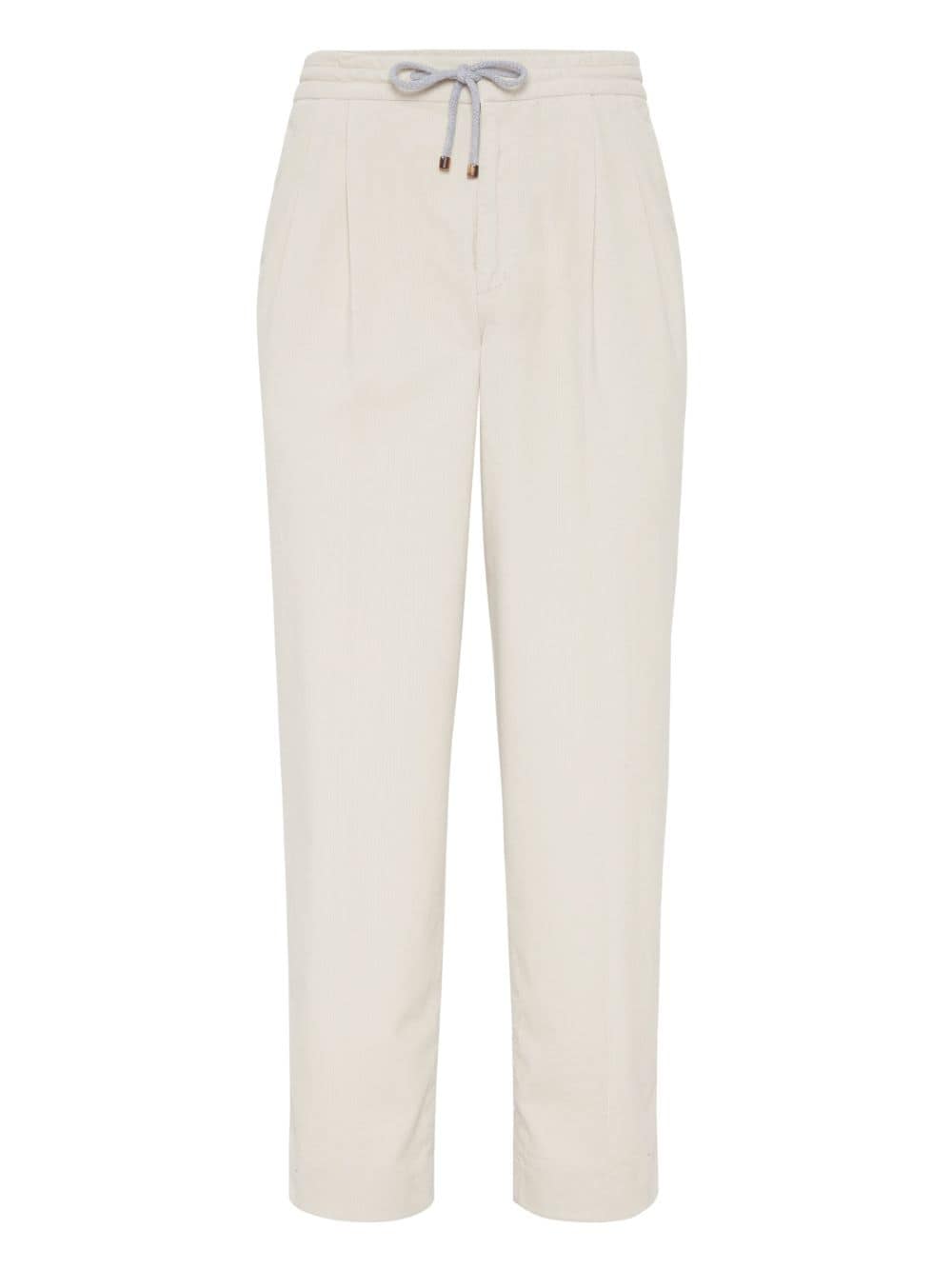 BRUNELLO CUCINELLI Men's Elegant Beige Corduroy Trousers