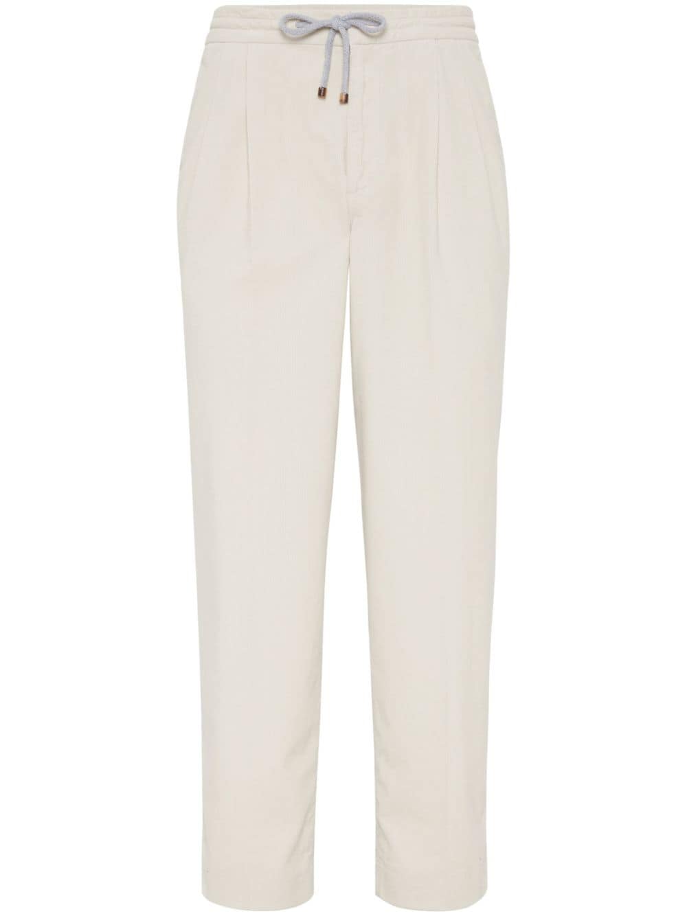 BRUNELLO CUCINELLI Men's Elegant Beige Corduroy Trousers