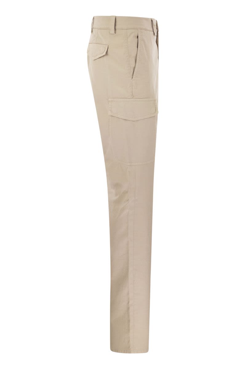 BRUNELLO CUCINELLI Men's Sand Cargo Trousers for Fall/Winter 2023 Collection