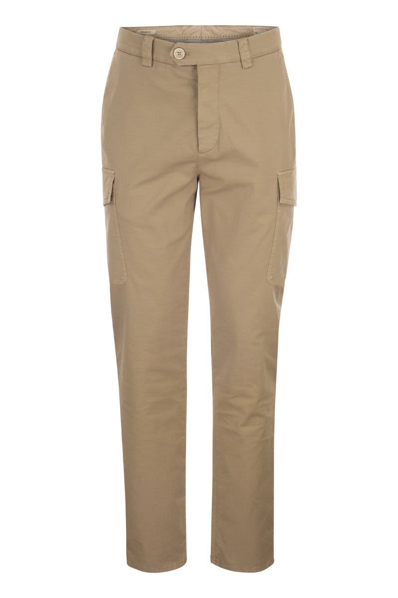 BRUNELLO CUCINELLI Men's Sand Cargo Trousers for Fall/Winter 2023 Collection