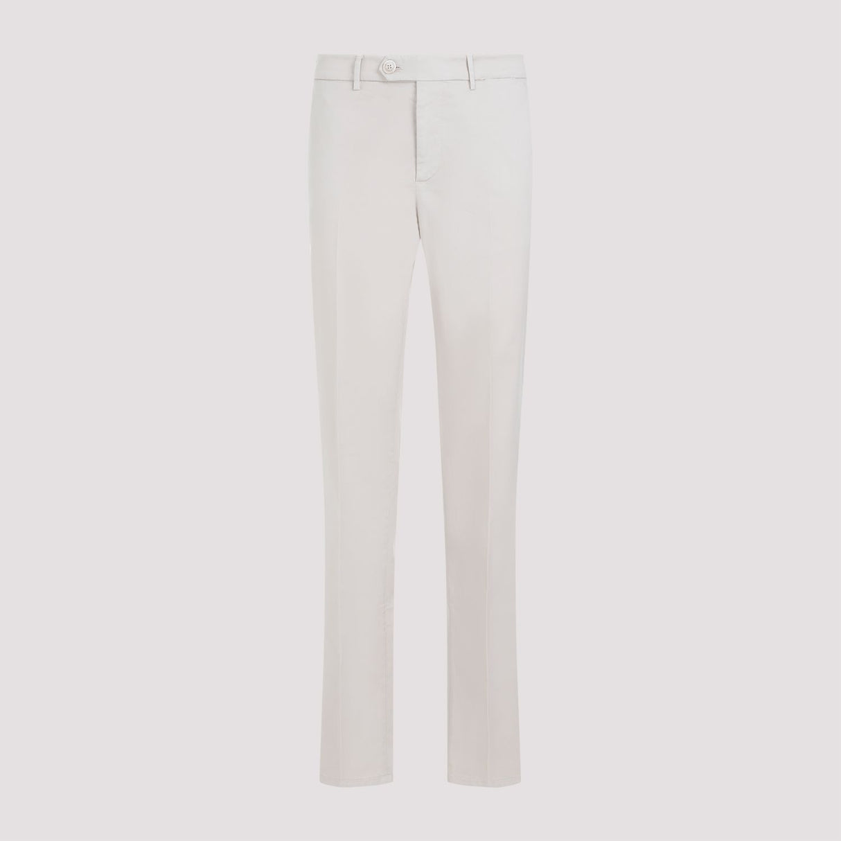 Italian Fit Cotton Gabardine Trousers in Cream for Men