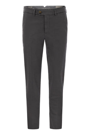 Italian Fit Cotton Gabardine Trousers in Cream for Men