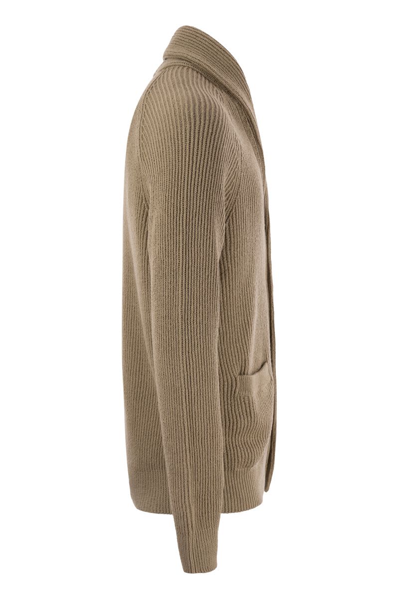 Áo len thêu sọc bằng bông cao cấp với khóa nút kim loại - Lấy cảm hứng từ đại dương cho Nam