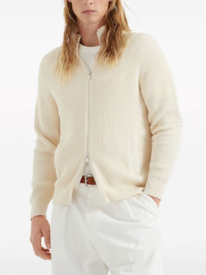 BRUNELLO CUCINELLI White 24SS Men's Sweater - High-Quality Fashion for Every Season