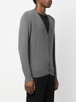 Men's Botton Cardigan in Grigio Melange for FW22