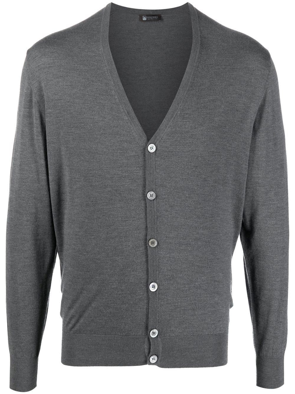 Men's Botton Cardigan in Grigio Melange for FW22