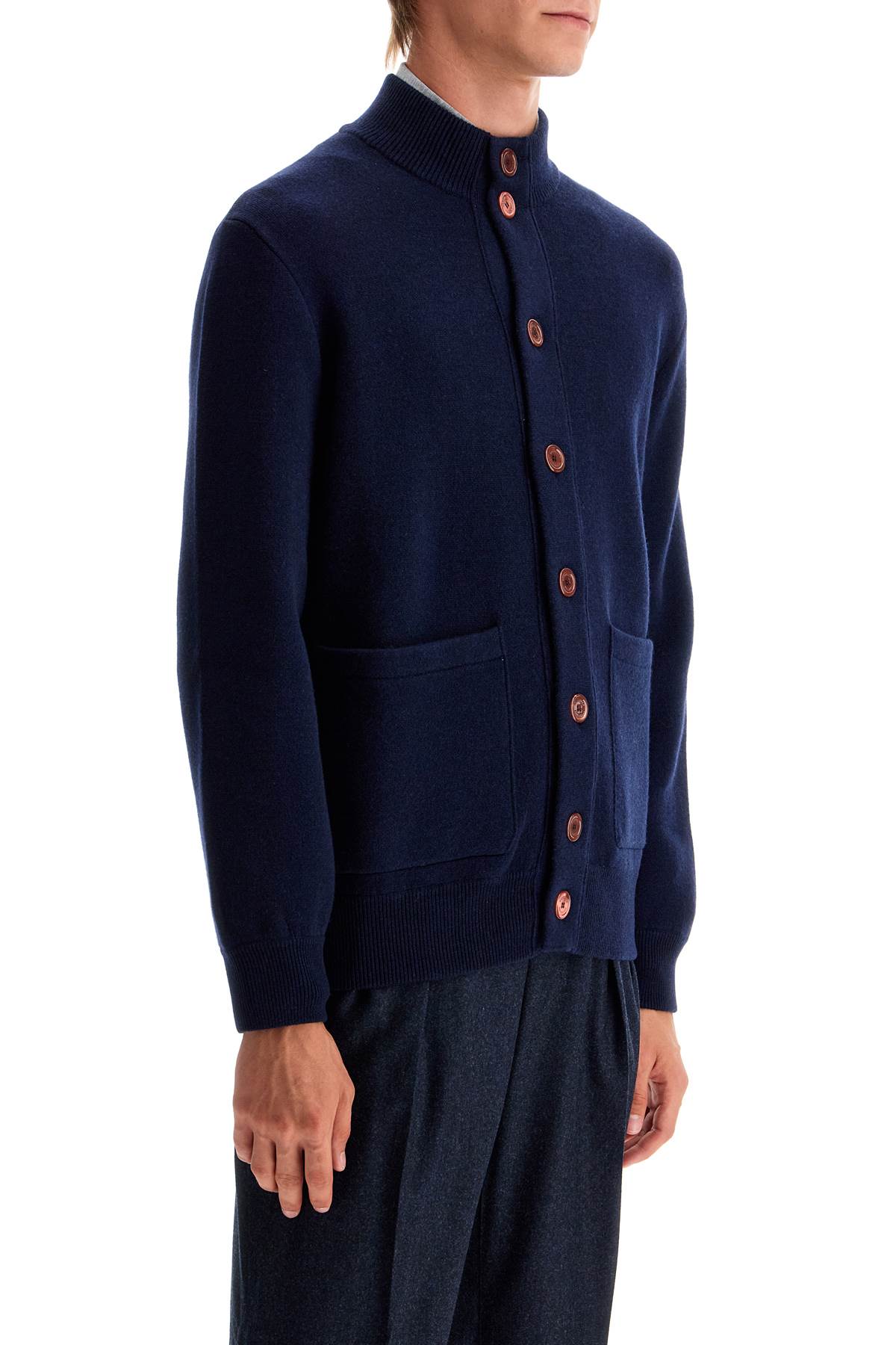 BRUNELLO CUCINELLI Cashmere Blend Knit Cardigan for Men - Long Sleeves with Pockets