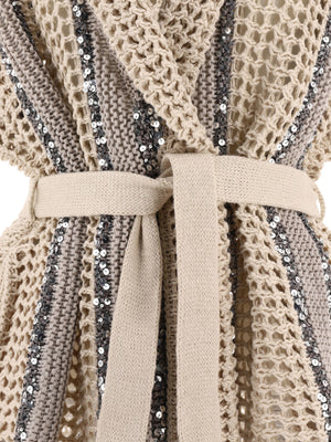 BRUNELLO CUCINELLI Vintage Beige Knit Cardigan - Perfect for Spring 2024