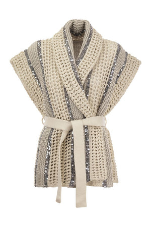 BRUNELLO CUCINELLI Dazzling Stripe Mini Cardigan