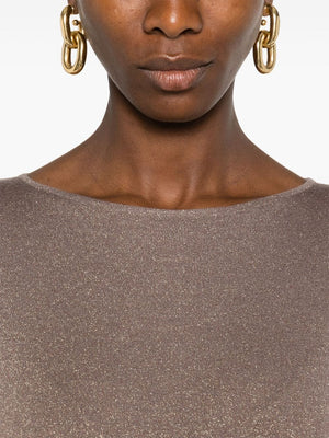 BRUNELLO CUCINELLI Silk-Infused Cashmere Boatneck Sweater in Coffee Brown