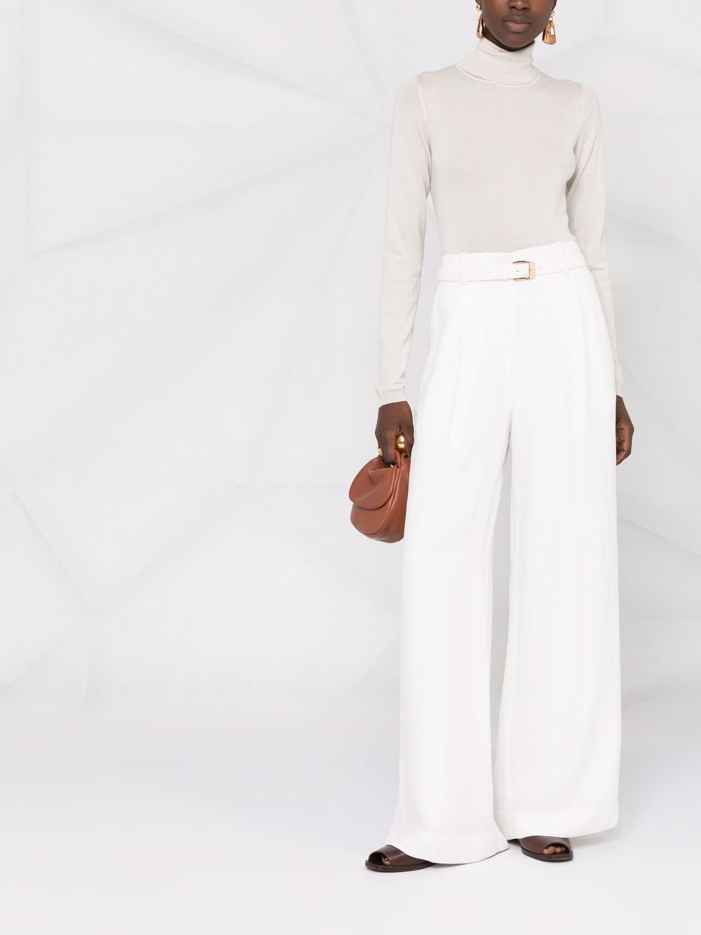 BRUNELLO CUCINELLI Ivory Cashmere-Silk Turtleneck Sweater