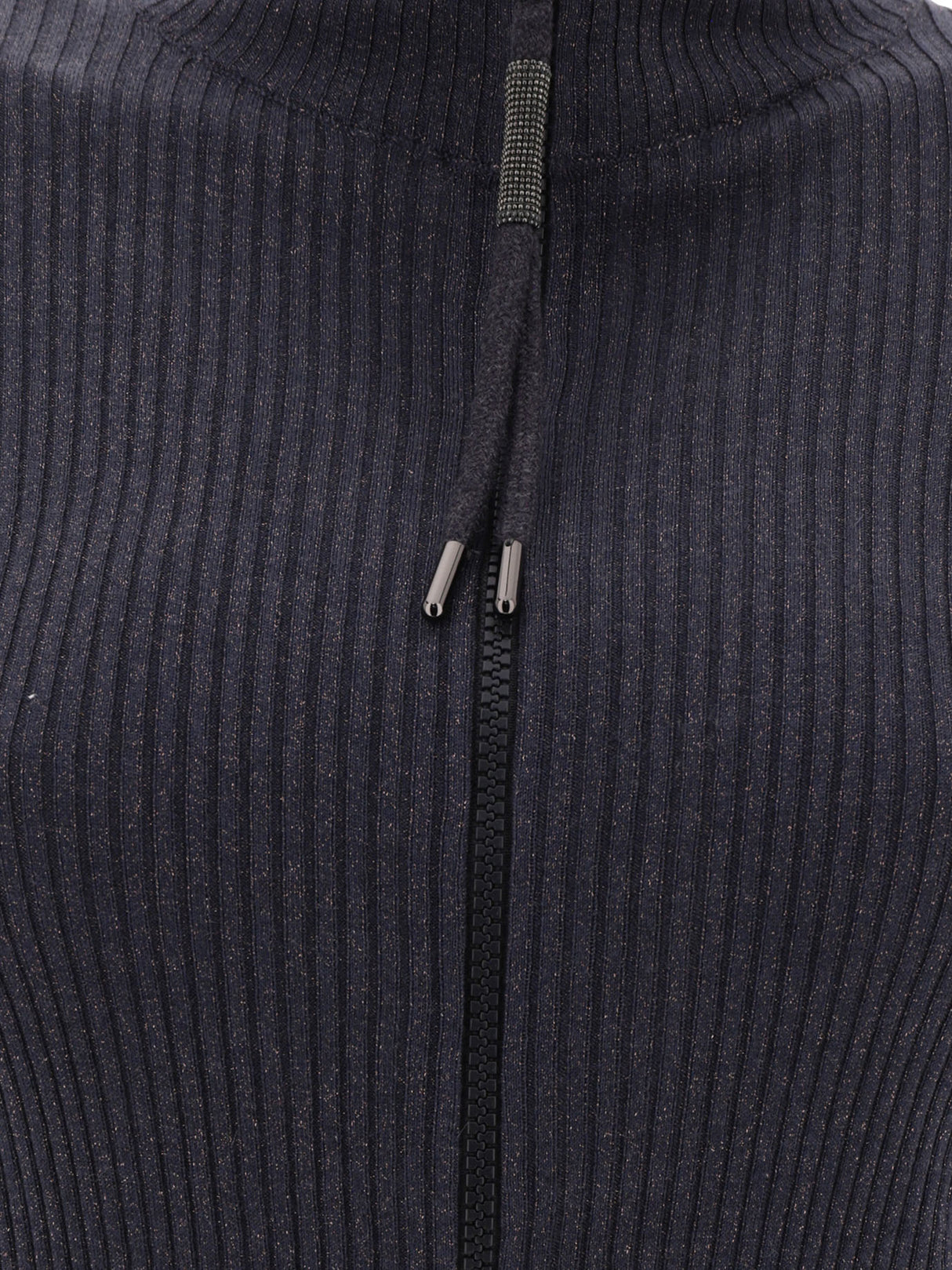 BRUNELLO CUCINELLI Navy Cardigan with Lamé Details for Women - SS24 Collection