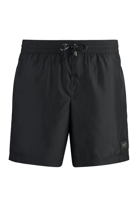 DOLCE & GABBANA Men's Black Nylon Swim Shorts for SS24