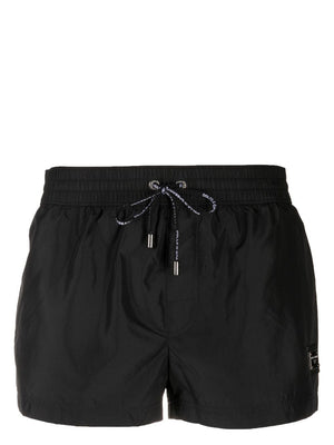 DOLCE & GABBANA Thigh-Length Logo-Plaque Swim Shorts